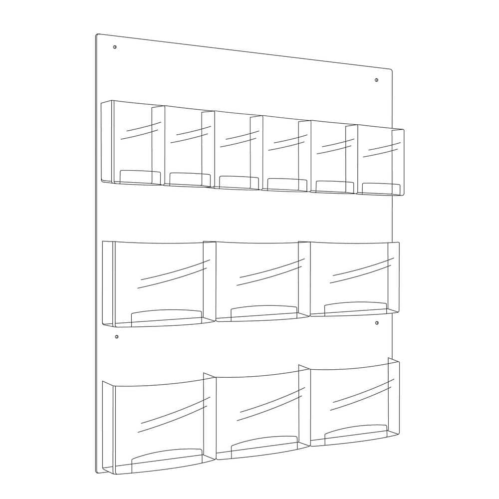 Safco Clear2c 6 Magazine and 6 Pamphlet Wall Display