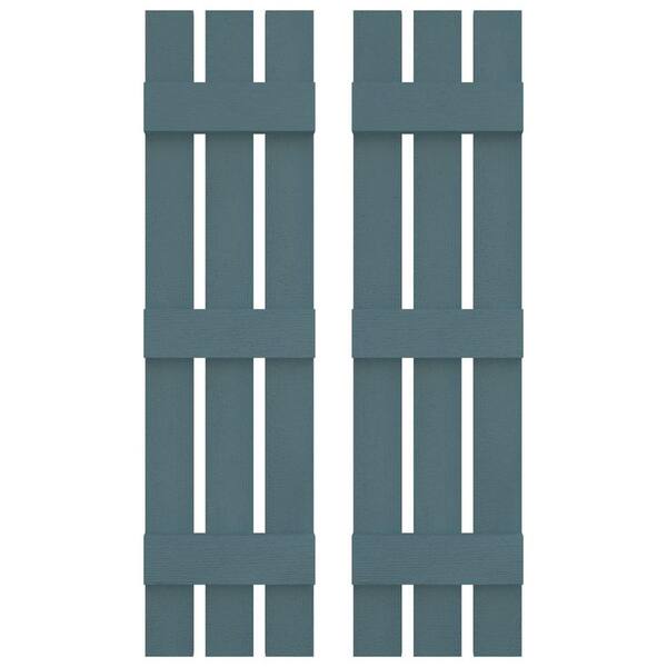12 in. W x 74 in. H TailorMade Three Board Spaced (3 Batten), Board-n-Batten Shutters - Wedgewood Blue