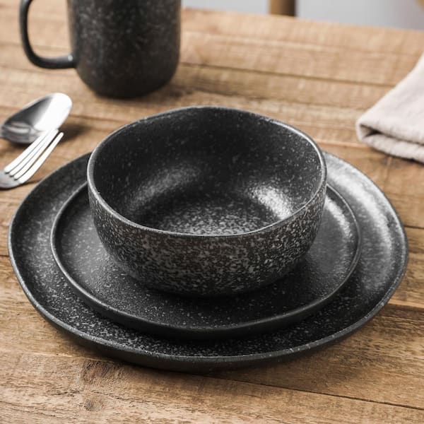 Stone + Lain Tom Stoneware Grey and Blue Dinnerware Set | 16-Piece 4