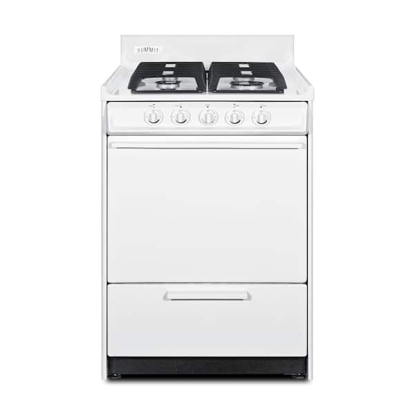 24 in. 2.92 cu. ft. Gas Range in White with Four Burners