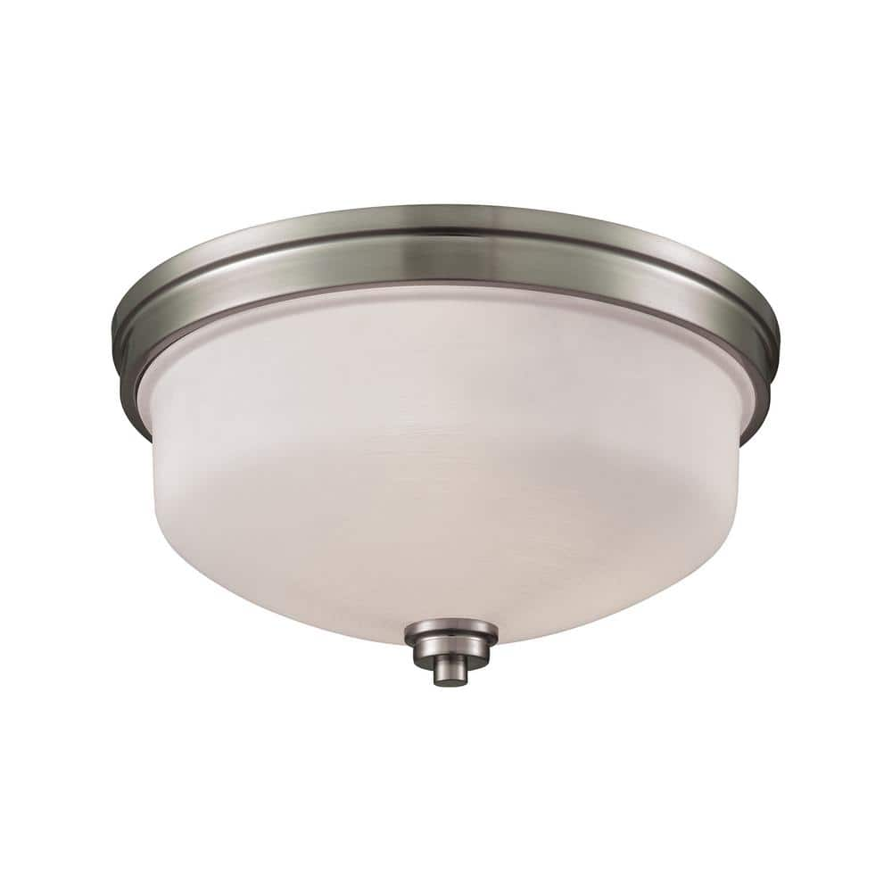 Elk Home 13-Inch Wide Casual Mission Flush Mount  Brushed Nickel