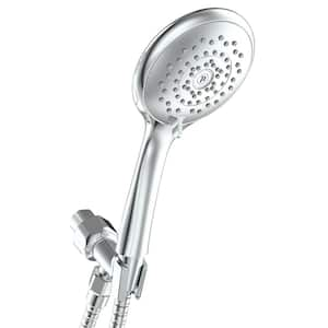 Healthguard 5-Spray with 1.5 GPM 4.3 in. Wall Mount Handheld Shower Head in Chrome with Removable Faceplate, 1-Pack