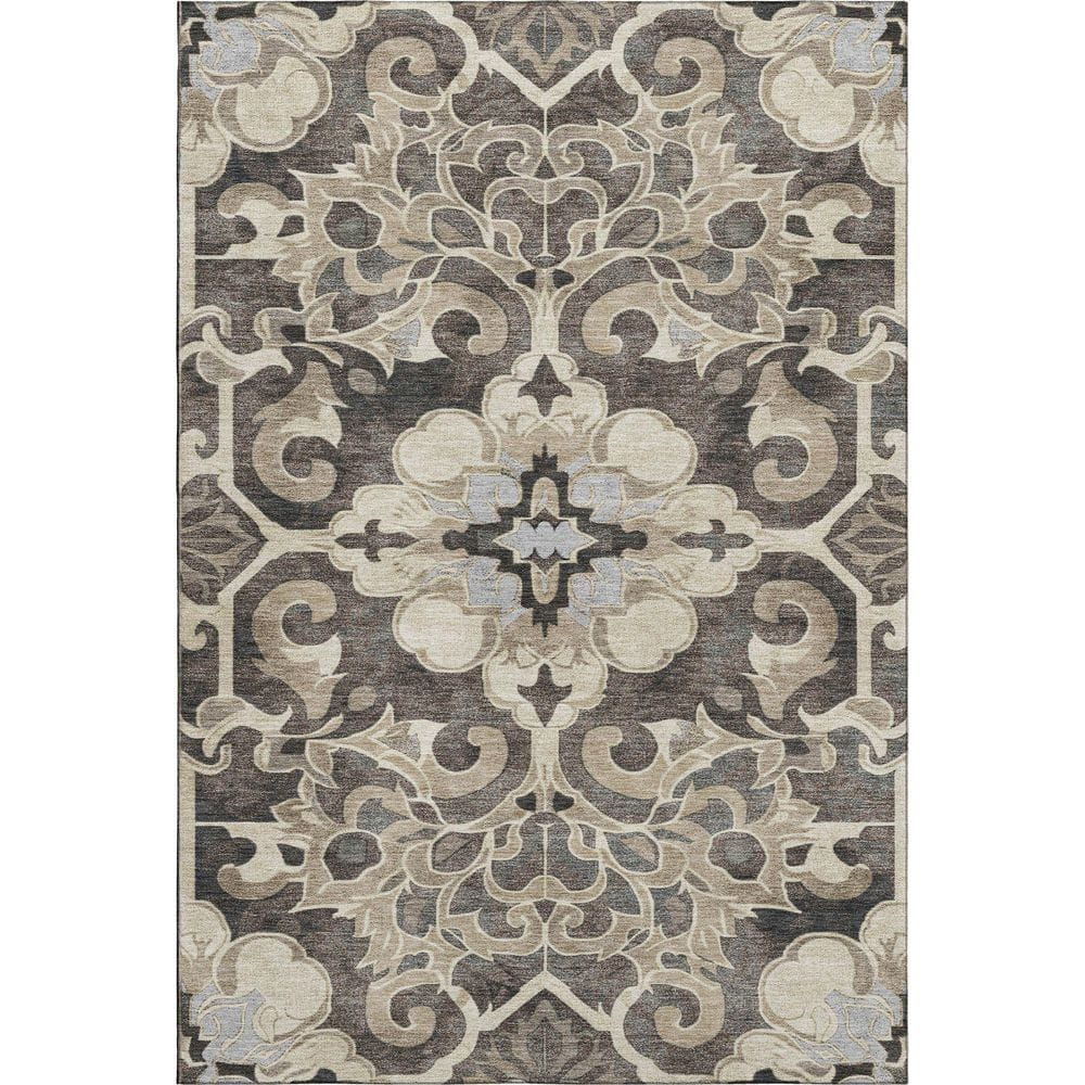 Mayfield Premium Machine Washable Abstract AMF1947 Chocolate 8 ft. x 10 ft. Area Rug price history on PriceWatchPro