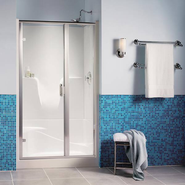 Aquatic Remodeline 48 In X 34 In X 76 In 4 Piece Shower Stall With Left Seat And Center Drain In White 148344pscl Whhd The Home Depot