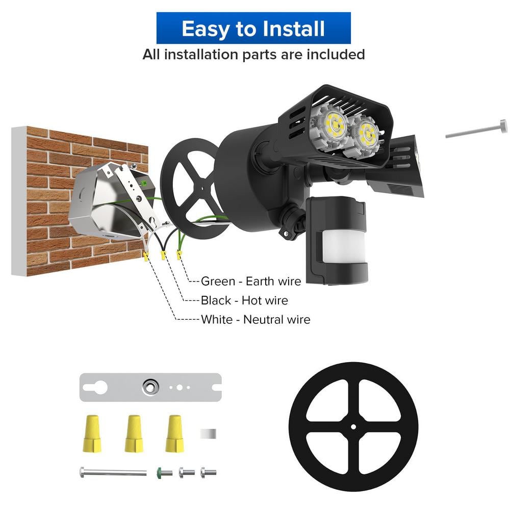 Modern Ceramic LED Floodlight 18W White Security Light with Remote