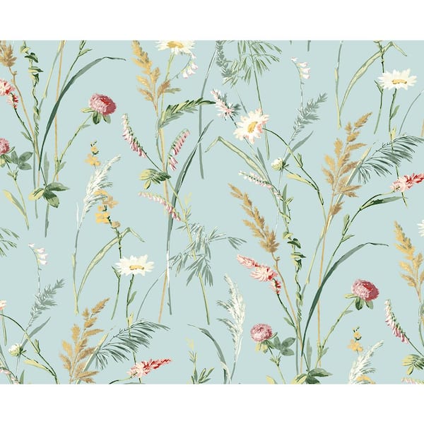 NextWall 30.75 sq. ft. Seabreeze Meadow Flowers Vinyl Peel and Stick Wallpaper Roll