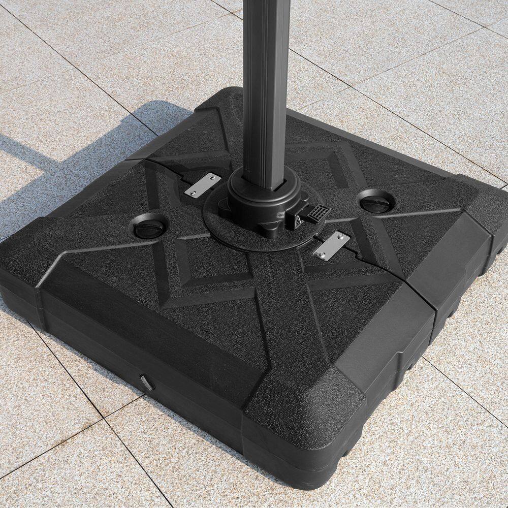 Black 220 lbs HDPE Patio Cantilever Umbrella Base with Wheels
