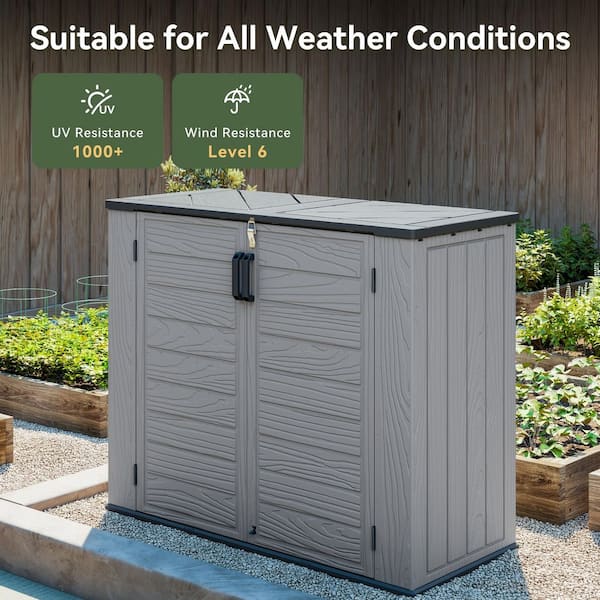 Sizzim 4 ft. 7.9 in. W x 2 ft. 2.4 in. D x 4 ft. H Resin Shed