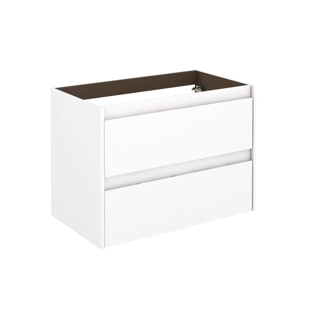 WS Bath Collections Ambra 31.1 in. W x 17.6 in. D x 21.8 in. H Bath Vanity Cabinet Only in Glossy White -  Ambra80WG Base