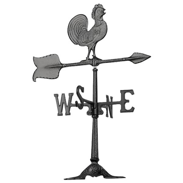 Whitehall Products 24 in. Black Rooster Accent Weathervane
