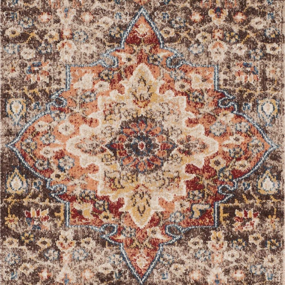 Bijar 4' x 6' Blue and Brown Wool Synthetic Area Rug