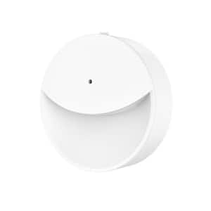 Round Soft White LED White Night Light with Automatic Dusk to Dawn and 2 Light Levels