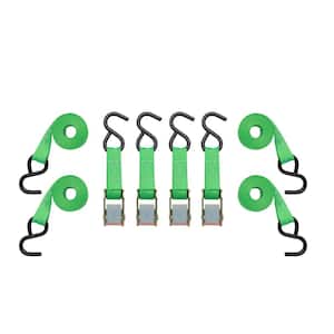 10 ft. Green Cambuckle Tie Down Straps with 300 lb. Safe Work Load - 4 pack