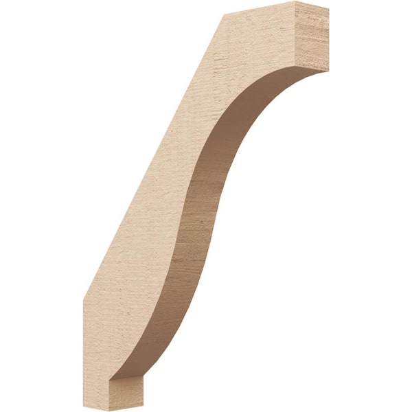 Ekena Millwork 3 in. x 24 in. x 18 in. Baker Rough Cedar Woodgrain Timberthane Polyurethane Knee Brace, Primed