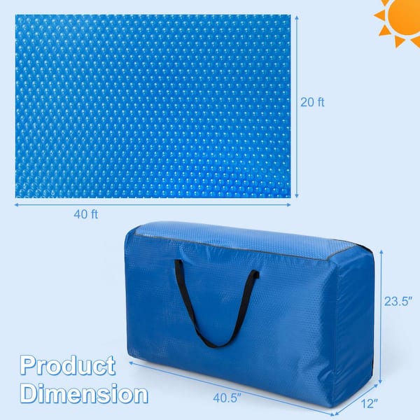 Sun2Solar Blue 18-Foot-by-40-Foot Rectangle Solar Cover | 800 Series Style  | Heat Retaining Blanket for In-Ground and Above-Ground Rectangular