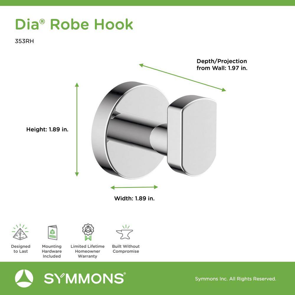 Polished Chrome Modern Metal Wall-Mounted Robe Hook