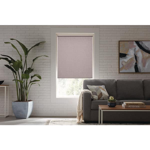 StyleWell Cut to Size Gray Cordless Blackout Fabric Roller Shade 73.25 in. W x 72 in. L