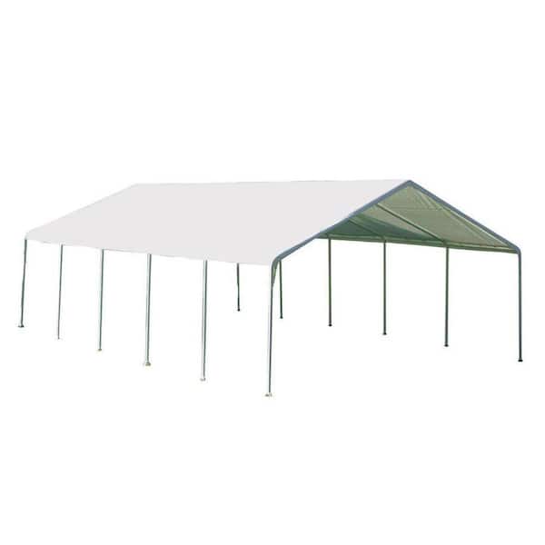 ShelterLogic 18 ft. W x 30 ft. D SuperMax Premium Canopy in White with Steel Frame and Patented Twist-Tie Tension Feature
