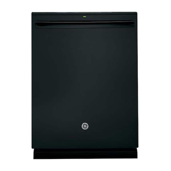GE 24 in. Black Top Control Dishwasher 120-Volt Stainless Steel Tub with 3rd Rack, Steam Cleaning, and 45 dBA