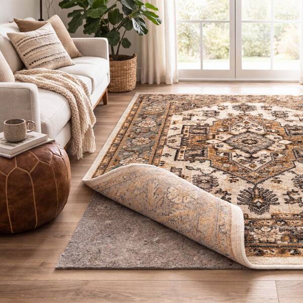 4 ft. x 6 ft. Dual Surface Grey Felted Reversible Pet Proof Rug Pad