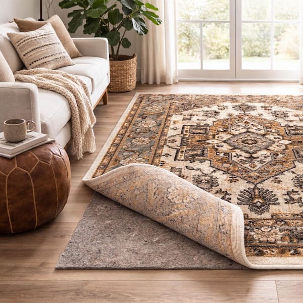 8 ft. x 11 ft. Dual Surface Grey Felted Reversible Pet Proof Rug Pad