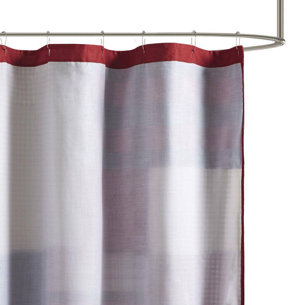 Sunset Patchwork Multicolor Cotton Shower Curtain with Liner
