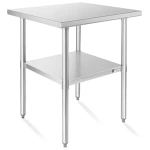 30 in. x 30 in. Stainless Steel Kitchen Prep Table with Bottom Shelf