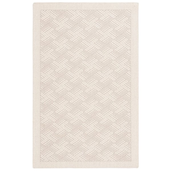 Palm Beach 8 ft. x 10 ft. Ivory Modern Diamond Area Rug