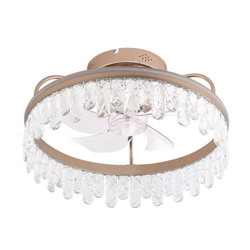 19.68 in. Indoor Gold Modern 6-Speed Reversible Ceiling Fan with 3-Color Integrated LED and Remote Ceiling Fans With Lights