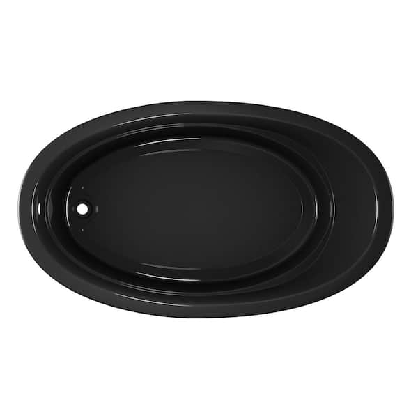 JACUZZI RIVA 72 in. x 42 in. Acrylic Oval Drop-in Whirlpool Bathtub in ...