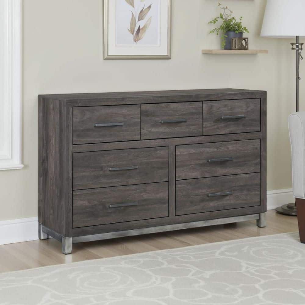 brown grey dresser Renton Brown And Antique Gray 9 Drawer Dresser