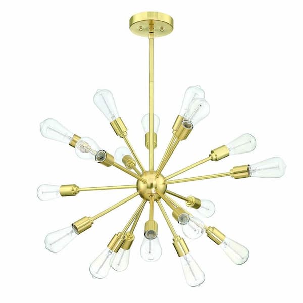 18-Light Modern Indoor Sputnik Chandelier With Soft Gold