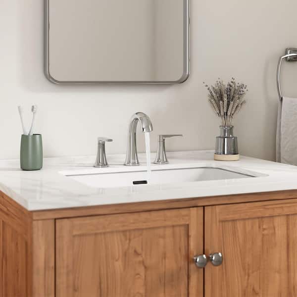 Becklow 8 in. Widespread Double Handle Bathroom Faucet in Polished Chrome