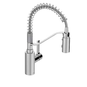 Genta LX Single Handle Pre-Rinse Spring Pull Down Sprayer Kitchen Faucet with Power Boost in Chrome