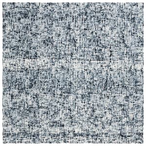 Abstract Black/Ivory 6 ft. x 6 ft. Contemporary Marble Square Area Rug