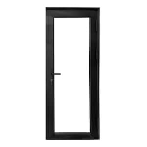 Teza French Door 37.5 in. x 96 in. Matte Black Aluminum French Door Full Lite Right-Hand Outswing