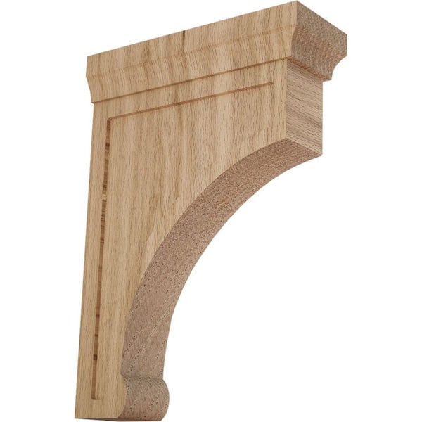 Ekena Millwork 2-1/2 in. x 10 in. x 7 in. Red Oak Large Gomez Bracket