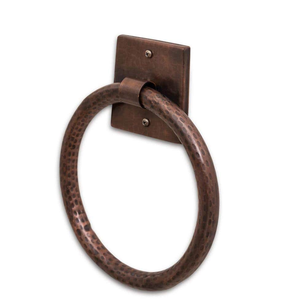 Antique Copper Hand Hammered Wall Mounted Towel Ring