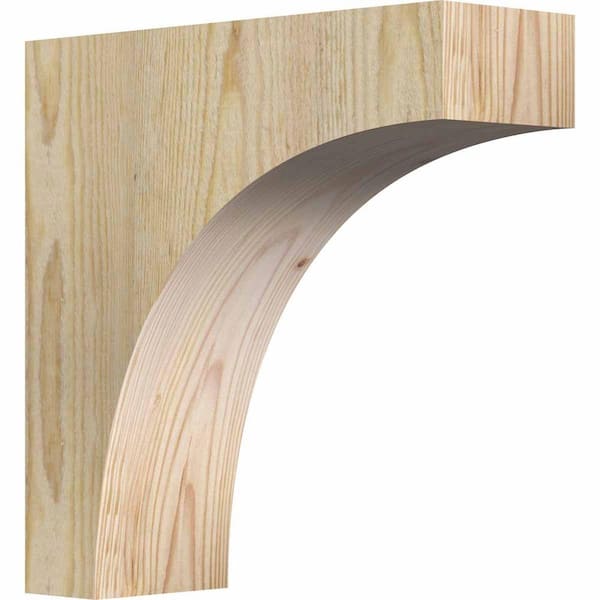 Ekena Millwork 4 in. x 12 in. x 12 in. Douglas Fir Huntington Rough Sawn Corbel