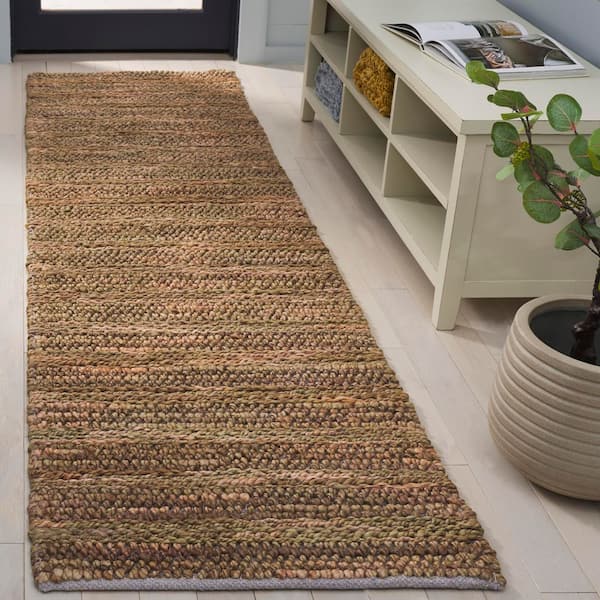 Natural Fiber Couture 2 ft. x 8 ft. Green/Natural Abstract Runner Rug