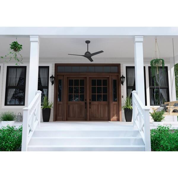 Hunter - Gallegos 52 in. Matte Black Indoor/Outdoor Ceiling Fan with Wall Control Included For Patios or Bedrooms