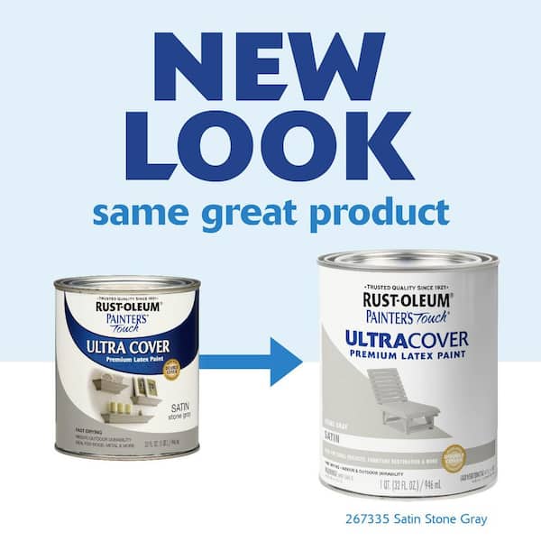 32 oz. Ultra Cover Satin Stone Gray General Purpose Paint (Case of 2)