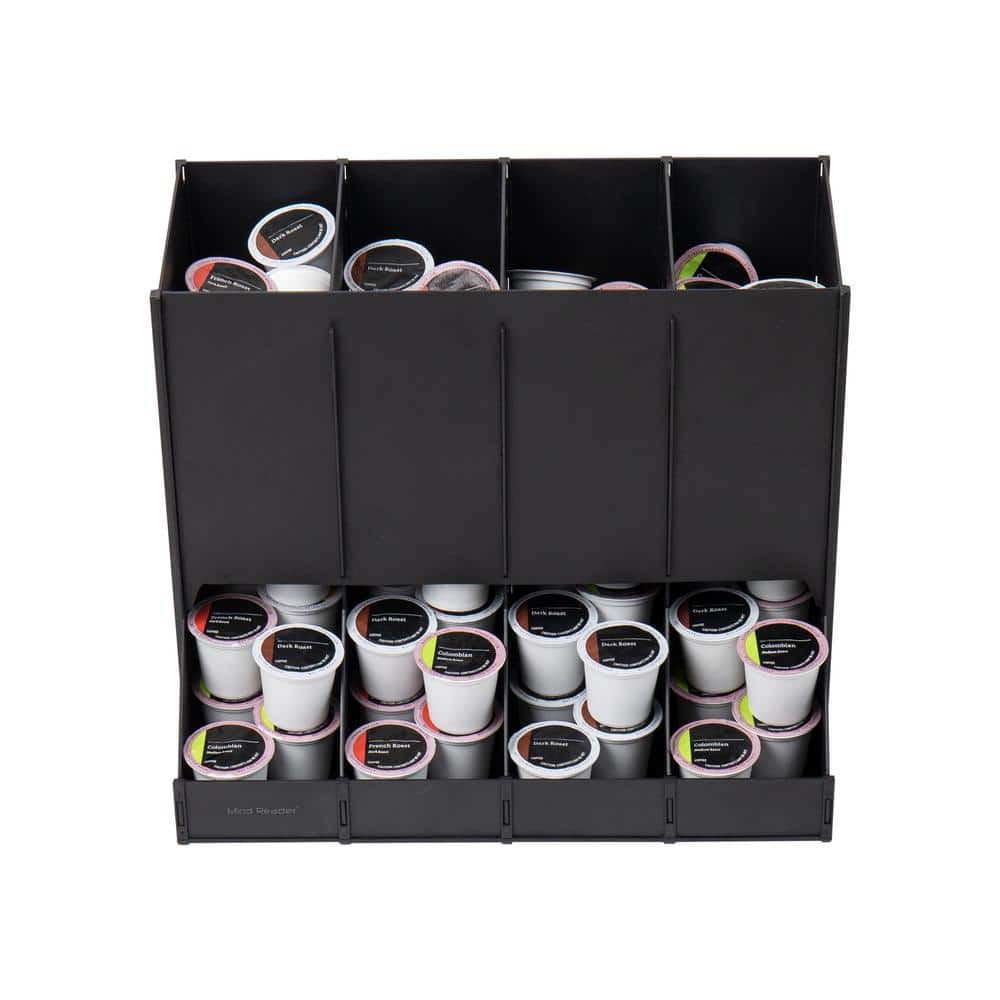 Black Heavy-Duty Plastic 4-Compartment Coffee Pod Dispenser