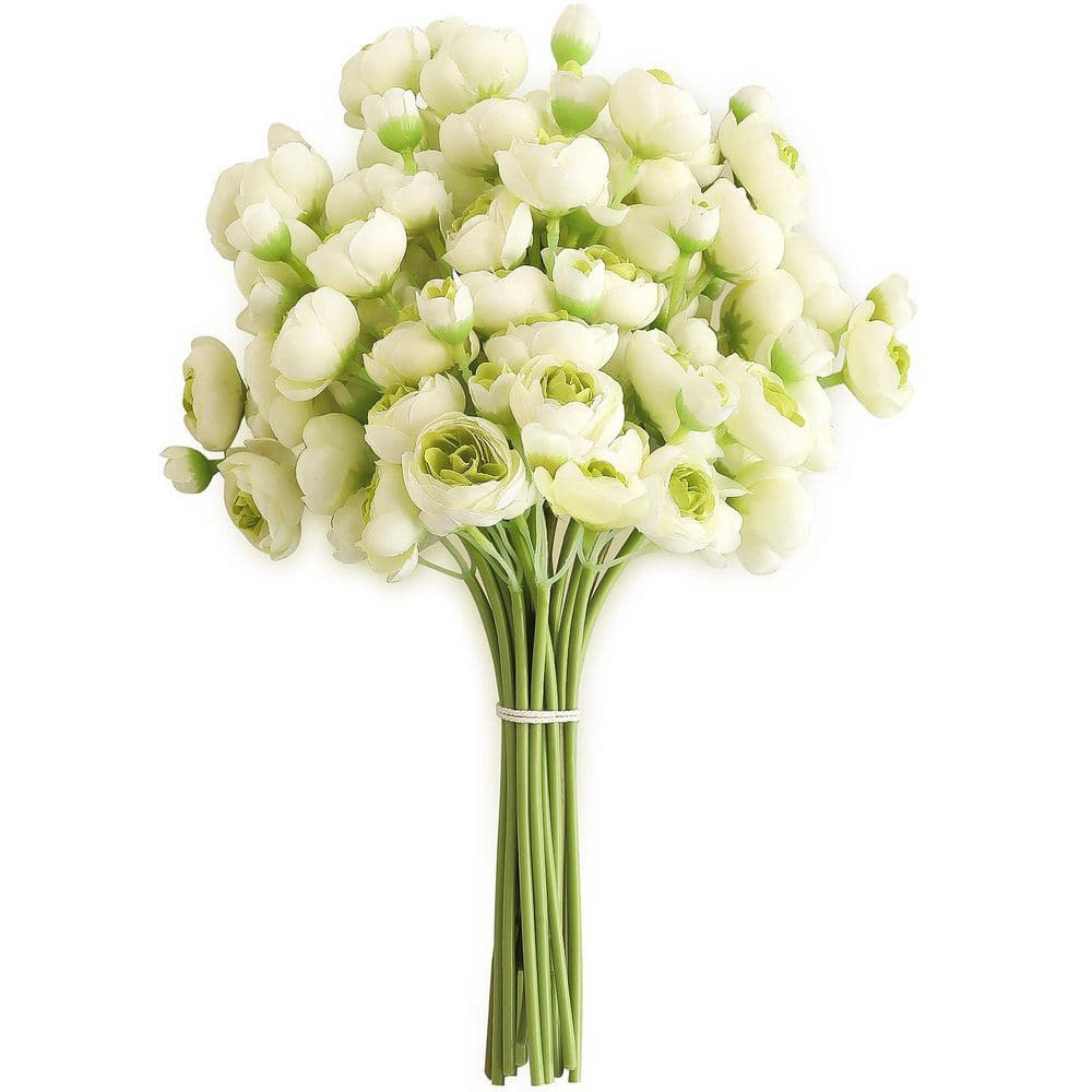 11 in. Green Indoor Artificial Rose Flower for DIY Bouquet, 18 Pieces
