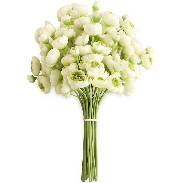 Unbranded 11 in. Green Indoor Artificial Rose Flower for DIY Bouquet, 18 Pieces