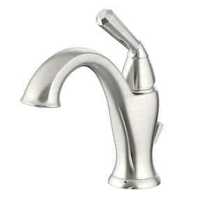 Liege Single Handle Single-Hole Bathroom Faucet with Drain in Brushed Nickel