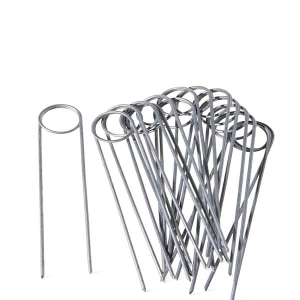 6 in. Garden Staples, Steel Landscape Pins for Weed Fabric, Sod & Netting, Ground Anchors, 15-Pack