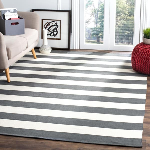 Montauk Gray/Ivory Doormat 3 ft. x 4 ft. Striped Area Rug