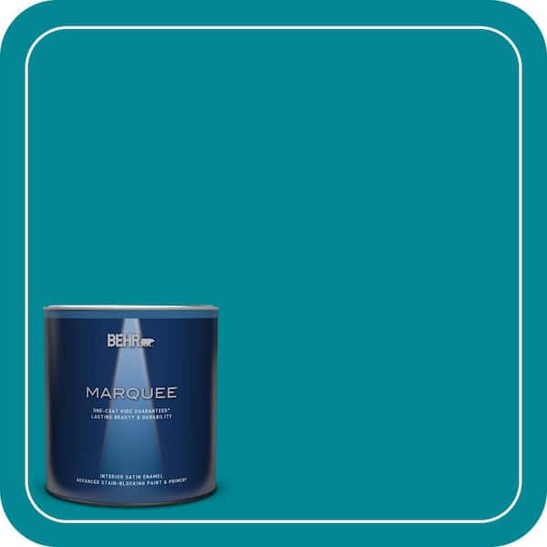 BEHR MARQUEE 1 qt. Home Decorators Collection #HDC-SM16-06 Blue Slushie Satin Enamel Interior Paint & Primer