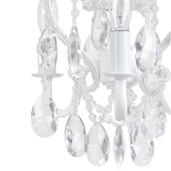 Tadpoles 3 Light White Diamond Mini, 12 X 20 Pendant Lamp Chandelier White Diamond Tadpoles